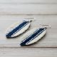 Handmade Oval Denim Lightweight Drop Earrings